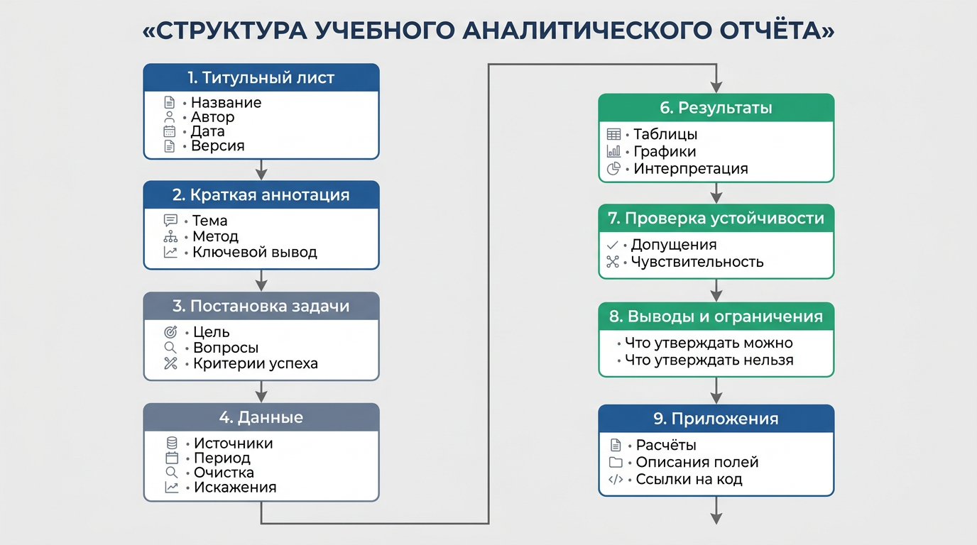 Структура учебного аналитического отчёта